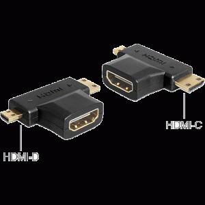 Adaptateur vidéo HDMI-A F / HDMI-C M / HDMI-D M - 65446