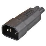 Adaptateur IEC C14 - IEC C7 10A/250V noir - KO1429
