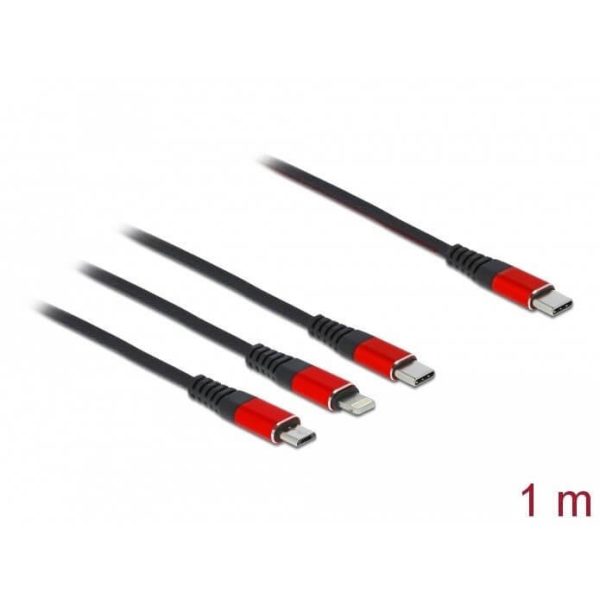 Câble charge USB C Lightning /Micro USB /USB C 1m - 86711