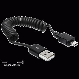 Câble USB 2.0 A Mâle / Micro B Mâle 60cm spirale - 83162