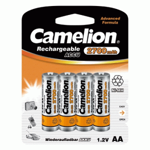 Pack 4 accus LR6 NiMH 2700mAh vidéo/photo - NH-AA2700BC4