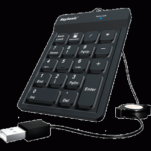 Pavé numérique USB avec enrouleur de câble - ACK-118BK