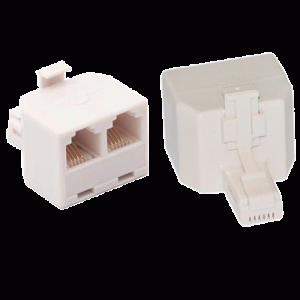 Adaptateur RJ11 6P4C Femelle / Femelle / Mâle - KO3099