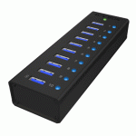 Hub USB 3.0 externe 10 ports avec alimentation - IB-AC6110
