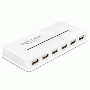 Hub USB 2.0 externe 10 ports avec alimentation - 61857