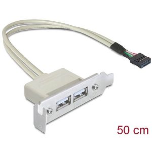 Adaptateur slot USB 2.0 2 ports A Low Profile - 83119