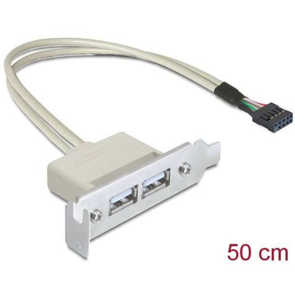 Adaptateur slot USB 2.0 2 ports A Low Profile - 83119