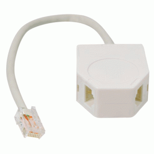 Adaptateur RJ45 Mâle / 2 RJ45 Femelle 2 téléphones - EO3507-2L