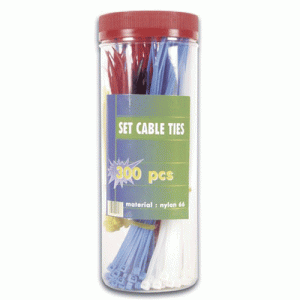 Lot de 300 serre-câbles 5 couleurs 100 & 200mm - 49508