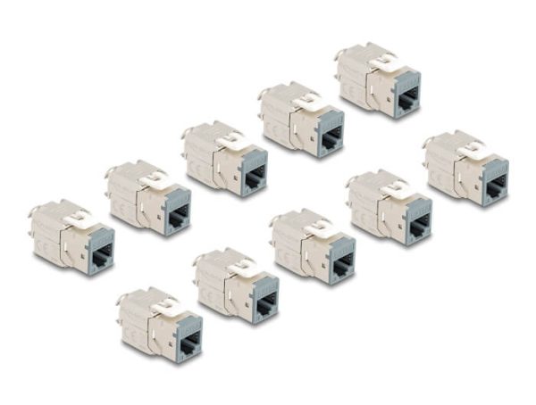 Pack de 10 embases CAT6A sans outils grises - 88120