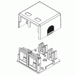 Boite monobloc pour embase réseau 2 sorties - EO4990