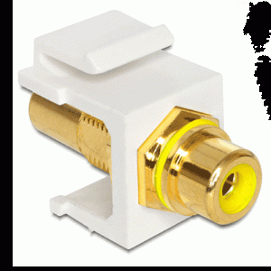Embase Keystone RCA femelle > RCA fem. jaune gold - 86309