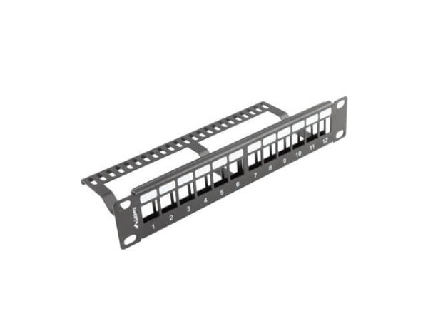 Panneau de brassage nu 10" 1U 12 ports Keystone - PPKS-9112-B