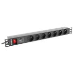 Multiprise 19" 7 sorties 16A entrée C14 - PDU-07E-0200-IEC-BK