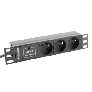 Multiprise rackable 10" 3 sorties noir 1U - PDU-03E-0200-BK