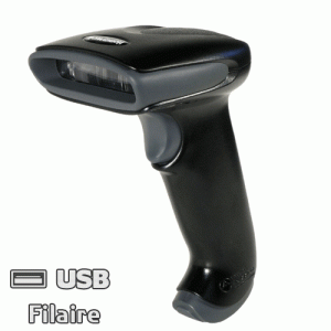 Pistolet laser hyperion 1300g black avec cable USB - HONEYWELL 1300G-2USB