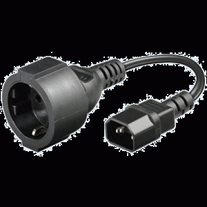 Adaptateur IEC C14(M) vers Shuko(F) 220V/10A 20cm - KO60604