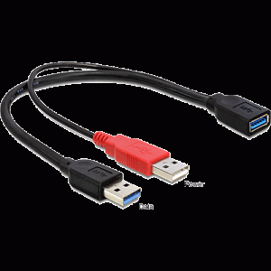 Câble adaptateur Power USB 3.0 2x A M > A F 20cm - 83176