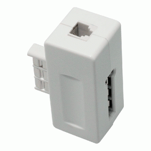 Prise Gigogne filtre ADSL 2/2+ blanche - KO6566-21W