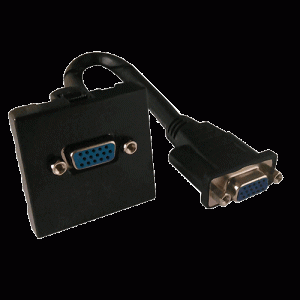 Plastron 45x45 VGA + câble de 0,2m noir - KO66690N