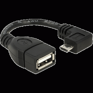 Câble USB OTG A F- Micro B M coudé 10cm - 83104