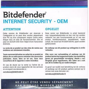 Bitdefender Internet Security OEM 1 an 1 PC - CR_IS_1_12_OM