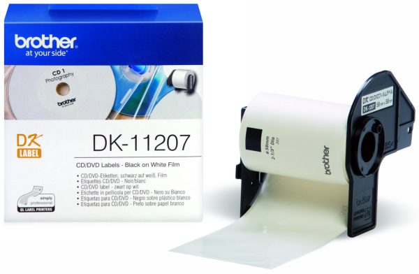 etiquettes CD/DVD adhésif (100) Ø58mm - DK11207