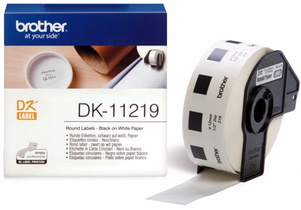 Etiquettes rondes pré-découpées (1200) Ø12mm - DK11219