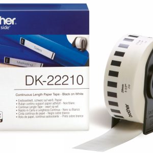 Ruban continu papier adhésif 29mm noir / blanc - DK22210