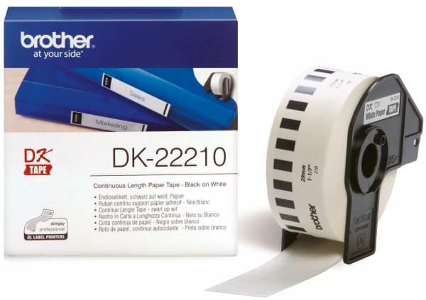 Ruban continu papier adhésif 29mm noir / blanc - DK22210