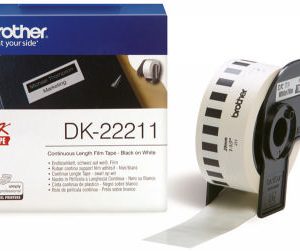 Ruban continu film adhésif 29mm noir / blanc - DK22211