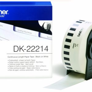Ruban continu papier adhésif 12mm noir / blanc - DK22214