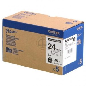 Ruban HG HIGH GRADE laminé 24mm noir / blanc - HGE251V5