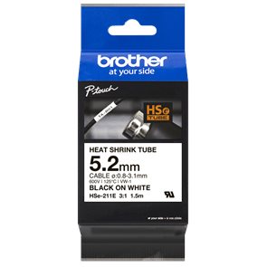 Rubans thermo rétractable, 5.2mm-1.5m Noir/Blanc - HSE211E