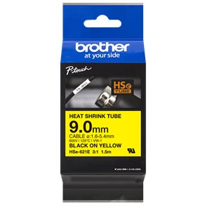 Rubans thermo rétractable, 9mm-1.5m Noir/Jaune - HSE621E