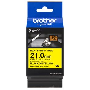 Rubans thermo rétractable, 21mm-1.5m Noir/Jaune - HSE651E