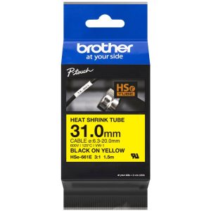 Rubans thermo rétractable, 31mm-1.5m Noir/Jaune - HSE661E