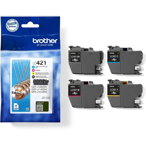 Pack de 4 cartouches d'encre LC421BK/C/M/Y - LC421VAL