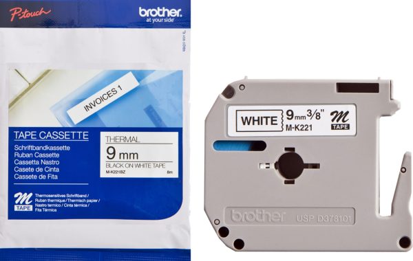 Ruban cassette MK 9mm noir / blanc - MK221BZ