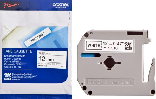 Ruban cassette MK 12mm noir / blanc - MK231BZ