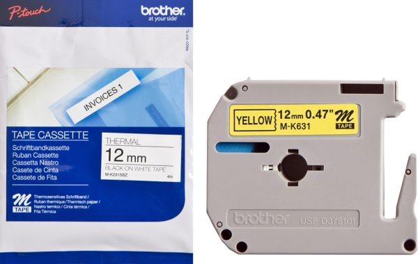 Ruban cassette MK 12mm noir / jaune - MK631BZ