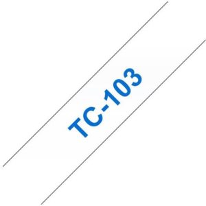 Ruban d'étiquettes TC103 bleu sur transparent - TC103