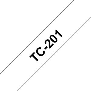 Ruban TC 12mm noir / blanc - TC201