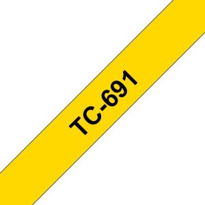 Ruban d'étiquettes TC691 Noir/Jaune - TC691
