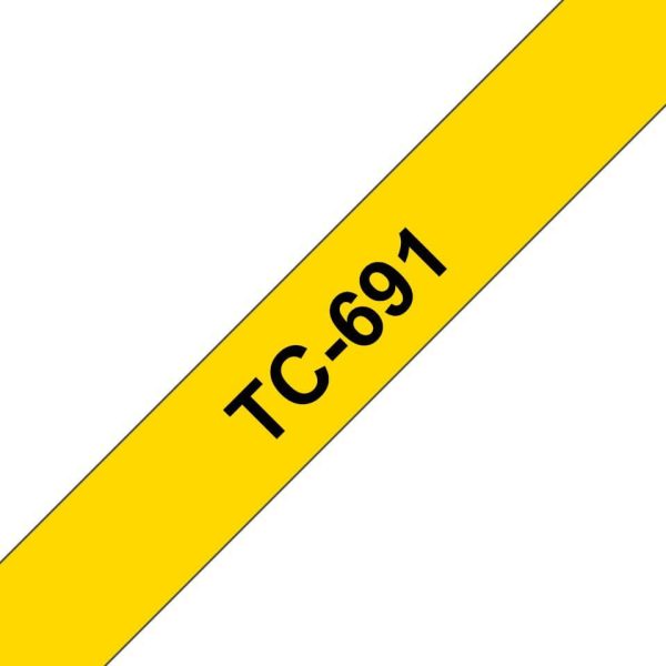 Ruban d'étiquettes TC691 Noir/Jaune - TC691