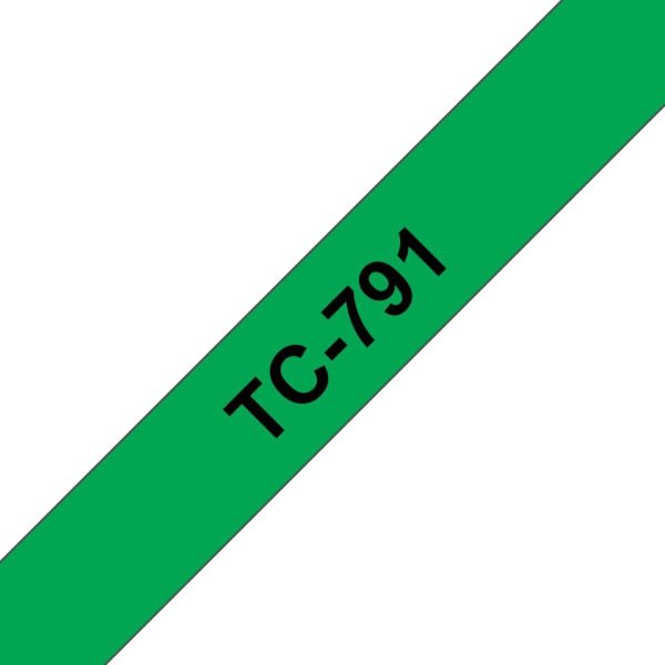 Ruban TC 9mm noir / vert - TC791