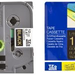 Ruban TZ laminé 12mm OR / noir - TZE334