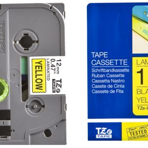 Ruban TZ laminé 12mm noir / jaune - TZE631