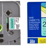 Ruban TZ laminé 24mm noir / vert - TZE751