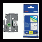 Ruban TZ laminé 6mm noir / transparent - TZE111